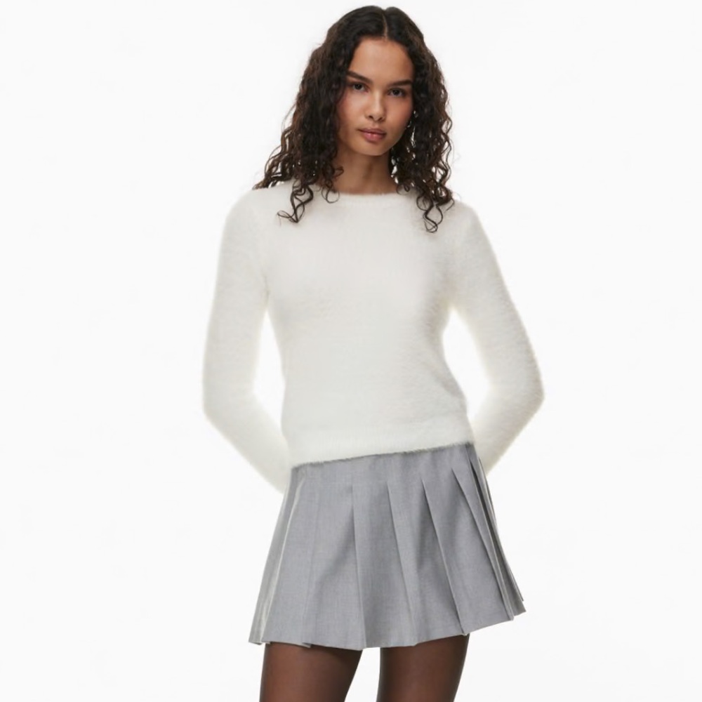 Aritzia Sunday Best Fuzzy Kitten Sweater Blue/Grey Colour